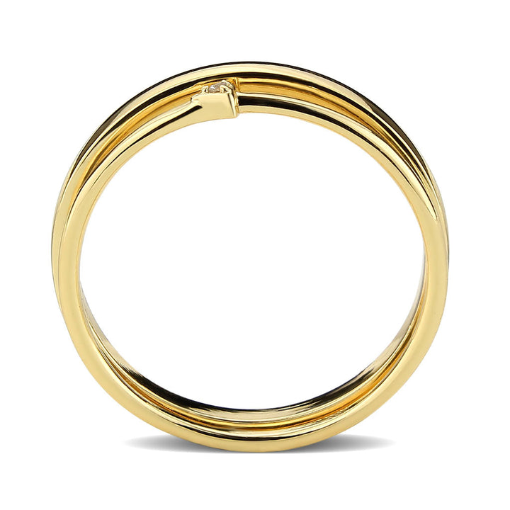 LOVCIA Radiant Flash Gold Brass Ring with Clear AAA CZ Stone - Buy stylish Rings for women - Shop latest Ring design - Trendy Rings - Unique fashion Rings - Find the perfect Ring