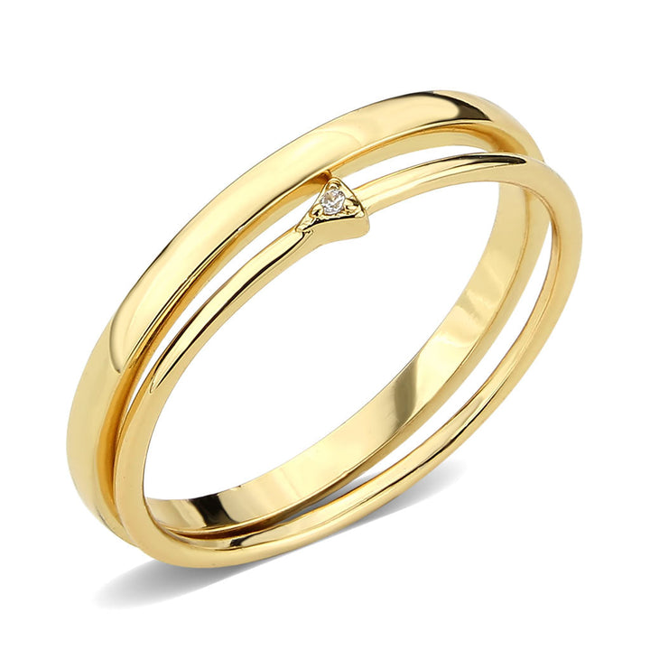 LOVCIA Radiant Flash Gold Brass Ring with Clear AAA CZ Stone - Buy stylish Rings for women - Shop latest Ring design - Trendy Rings - Unique fashion Rings - Find the perfect Ring