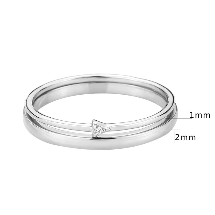 LOVCIA Rhodium-Plated Brass Ring with Clear AAA Cubic Zirconia - Buy stylish Rings for women - Shop latest Ring design - Trendy Rings - Unique fashion Rings - Find the perfect Ring