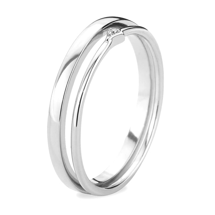 LOVCIA Rhodium-Plated Brass Ring with Clear AAA Cubic Zirconia - Buy stylish Rings for women - Shop latest Ring design - Trendy Rings - Unique fashion Rings - Find the perfect Ring