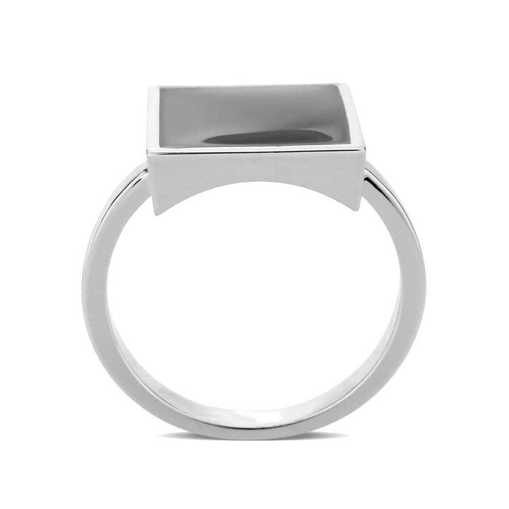 LOVCIA Rhodium-Plated Brass Ring with Jet Black Epoxy - Buy stylish Rings for women - Shop latest Ring design - Trendy Rings - Unique fashion Rings - Find the perfect Ring