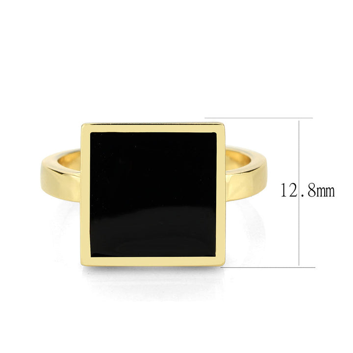 LOVCIA Jet Epoxy Brass Ring with Flash Gold Finish - Buy stylish Rings for women - Shop latest Ring design - Trendy Rings - Unique fashion Rings - Find the perfect Ring