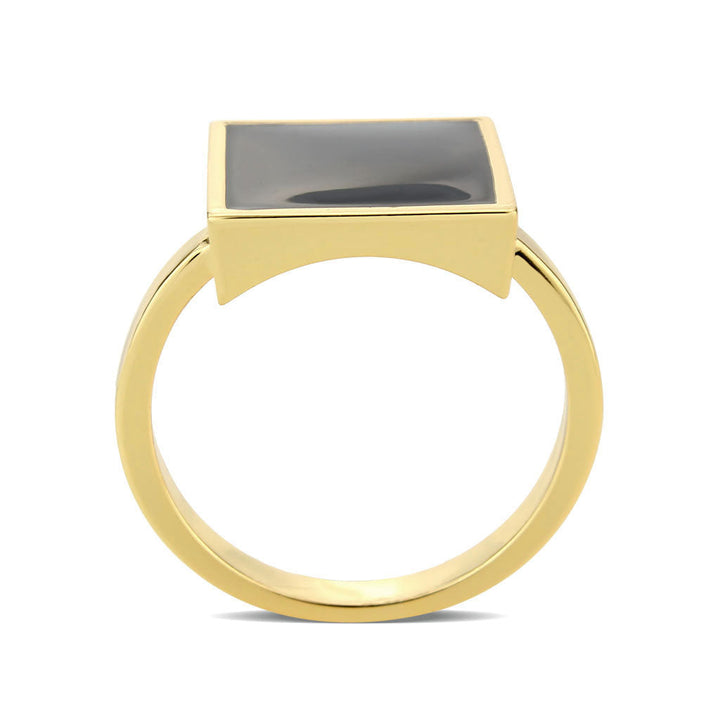 LOVCIA Jet Epoxy Brass Ring with Flash Gold Finish - Buy stylish Rings for women - Shop latest Ring design - Trendy Rings - Unique fashion Rings - Find the perfect Ring