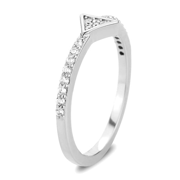 LOVCIA Rhodium-Plated Brass Women's Ring with Clear AAA Grade Cubic Zirconia - Buy stylish Rings for women - Shop latest Ring design - Trendy Rings - Unique fashion Rings - Find the perfect Ring