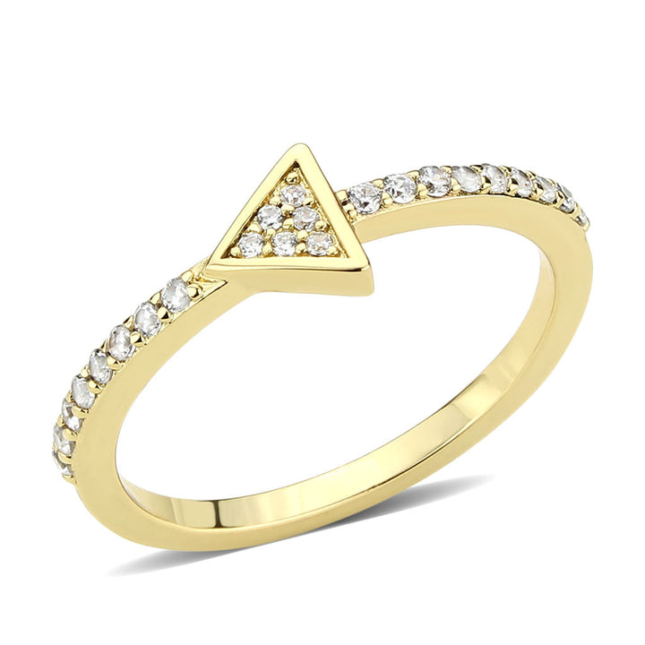 LOVCIA Radiant Flash Gold Brass Ring with Clear AAA CZ Stone - Buy stylish Rings for women - Shop latest Ring design - Trendy Rings - Unique fashion Rings - Find the perfect Ring