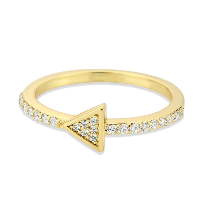 LOVCIA Radiant Flash Gold Brass Ring with Clear AAA CZ Stone - Buy stylish Rings for women - Shop latest Ring design - Trendy Rings - Unique fashion Rings - Find the perfect Ring