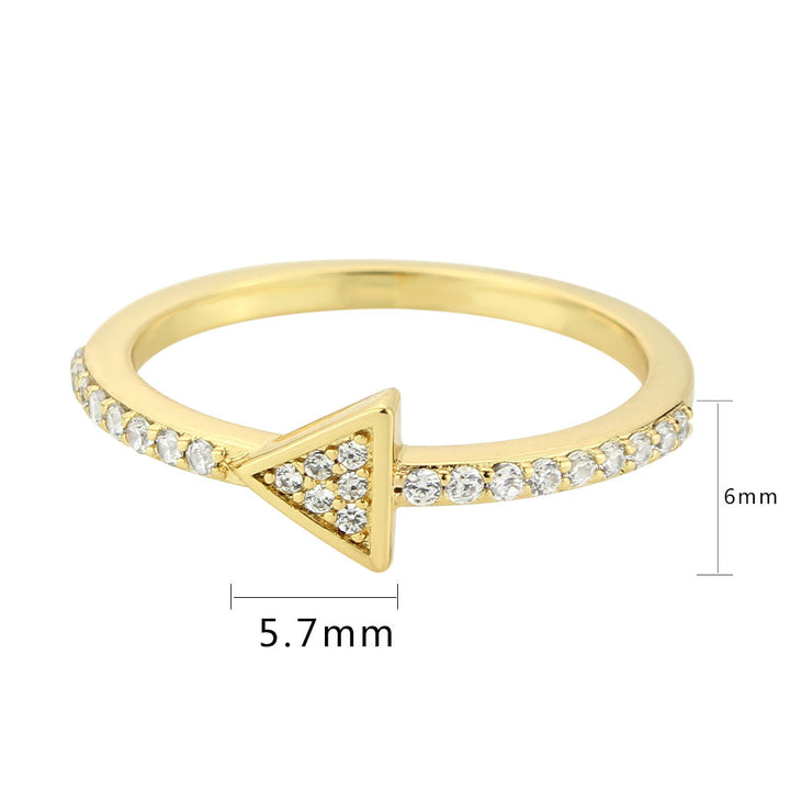 LOVCIA Radiant Flash Gold Brass Ring with Clear AAA CZ Stone - Buy stylish Rings for women - Shop latest Ring design - Trendy Rings - Unique fashion Rings - Find the perfect Ring