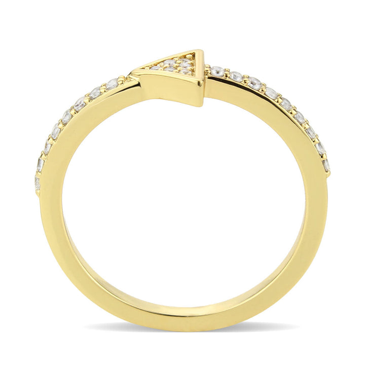 LOVCIA Radiant Flash Gold Brass Ring with Clear AAA CZ Stone - Buy stylish Rings for women - Shop latest Ring design - Trendy Rings - Unique fashion Rings - Find the perfect Ring