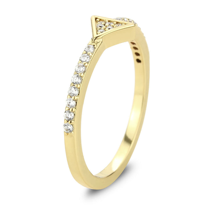 LOVCIA Radiant Flash Gold Brass Ring with Clear AAA CZ Stone - Buy stylish Rings for women - Shop latest Ring design - Trendy Rings - Unique fashion Rings - Find the perfect Ring