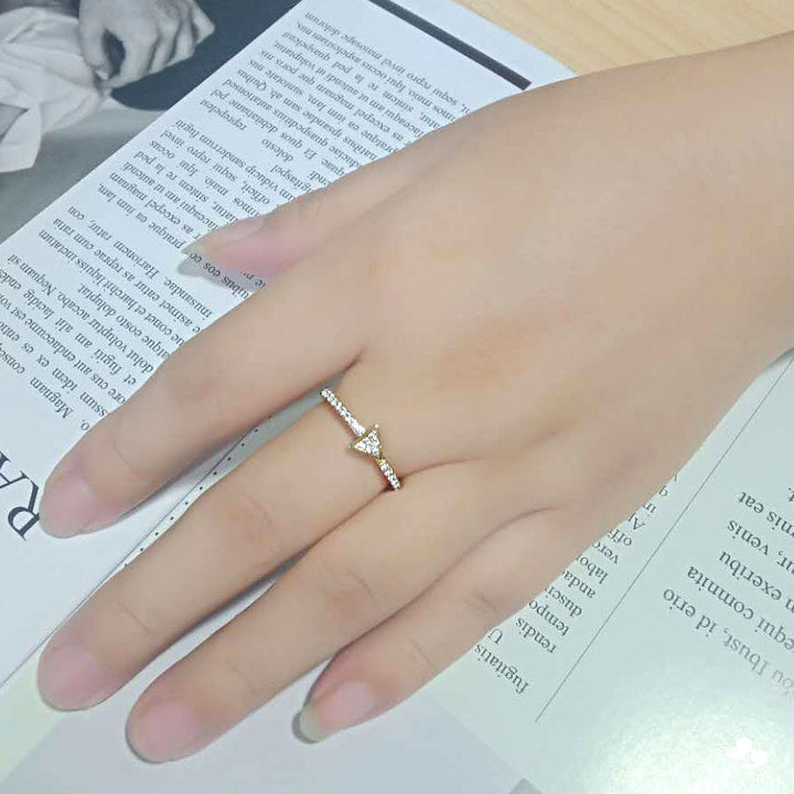 LOVCIA Radiant Flash Gold Brass Ring with Clear AAA CZ Stone - Buy stylish Rings for women - Shop latest Ring design - Trendy Rings - Unique fashion Rings - Find the perfect Ring