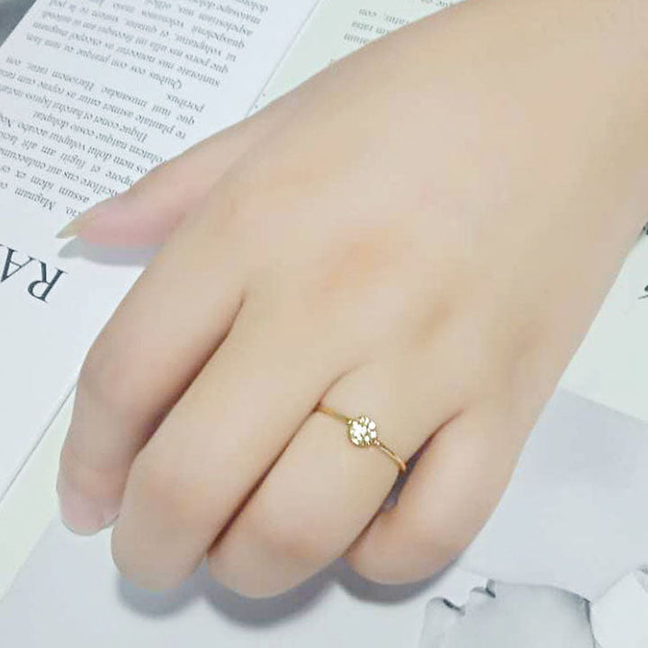 LOVCIA Radiant Flash Gold Brass Ring with Clear AAA CZ Stone - Buy stylish Rings for women - Shop latest Ring design - Trendy Rings - Unique fashion Rings - Find the perfect Ring