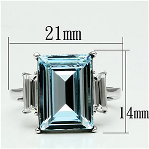 LOVCIA Sea Blue Top Grade Crystal Stainless Steel Ring (High Polished) - Buy stylish Rings for women - Shop latest Ring design - Trendy Rings - Unique fashion Rings - Find the perfect Ring