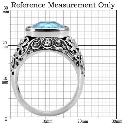 LOVCIA Sea Blue Synthetic Glass Stainless Steel Ring - High Polish Finish - Buy stylish Rings for women - Shop latest Ring design - Trendy Rings - Unique fashion Rings - Find the perfect Ring