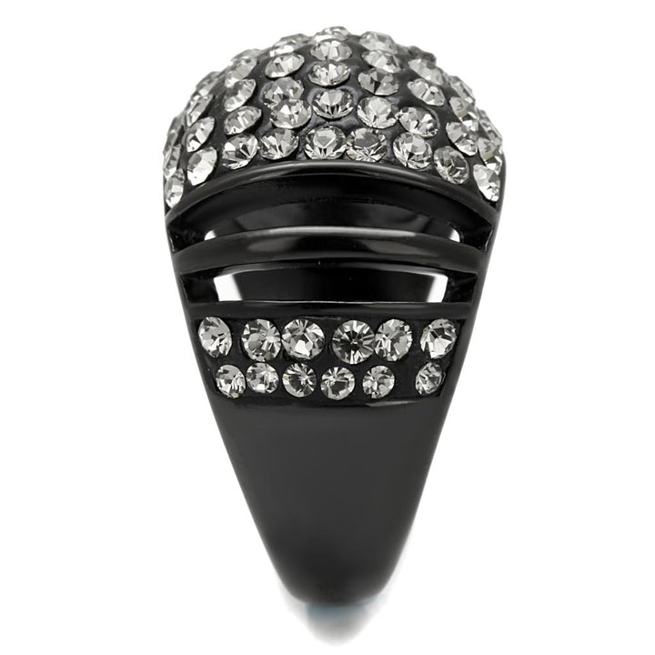 LOVCIA Hematite Crystal Stainless Steel Ring with IP Black Finish - Buy stylish Rings for women - Shop latest Ring design - Trendy Rings - Unique fashion Rings - Find the perfect Ring