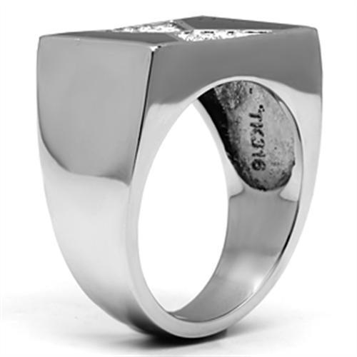 LOVCIA High Shine Stainless Steel Ring with Premium Clear Crystal - Buy stylish Rings for women - Shop latest Ring design - Trendy Rings - Unique fashion Rings - Find the perfect Ring