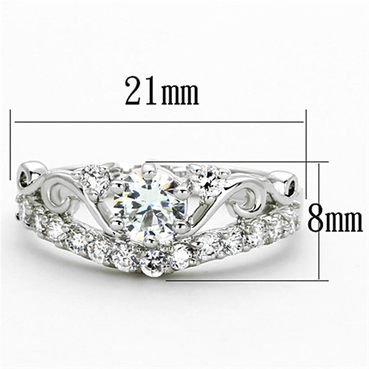 LOVCIA Rhodium-Plated Brass Ring with Premium Clear Crystal Stone - Buy stylish Rings for women - Shop latest Ring design - Trendy Rings - Unique fashion Rings - Find the perfect Ring