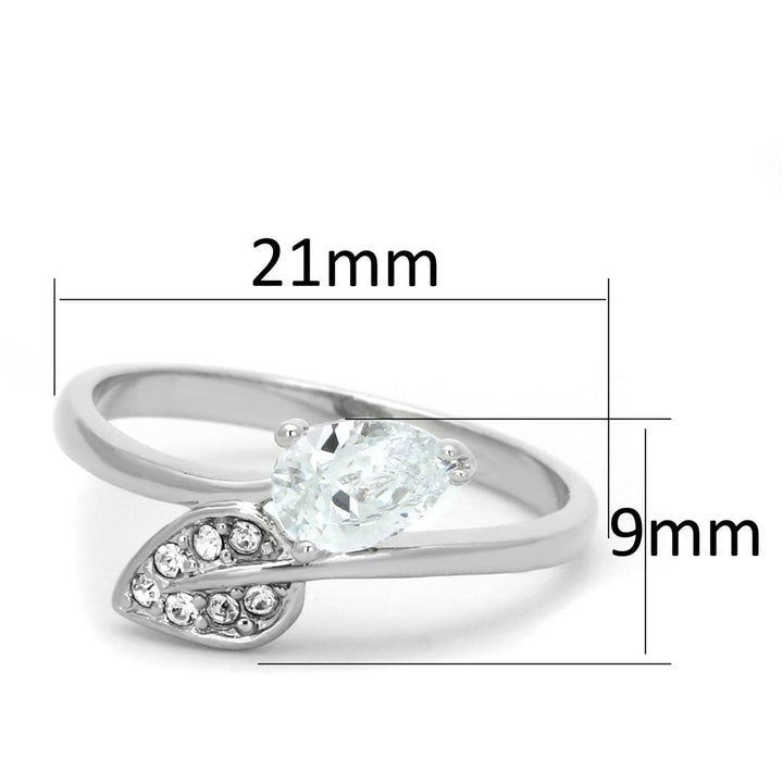 LOVCIA Rhodium-Plated Brass Ring with Clear AAA CZ Stone - Buy stylish Rings for women - Shop latest Ring design - Trendy Rings - Unique fashion Rings - Find the perfect Ring