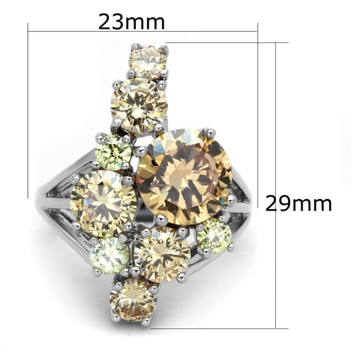 LOVCIA Rhodium-Plated Brass Ring with Multi-Colored AAA Grade CZ Stones - Buy stylish Rings for women - Shop latest Ring design - Trendy Rings - Unique fashion Rings - Find the perfect Ring