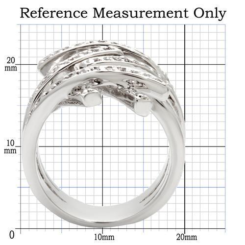 LOVCIA Rhodium-Plated Brass Ring with Clear AAA CZ Stone - Buy stylish Rings for women - Shop latest Ring design - Trendy Rings - Unique fashion Rings - Find the perfect Ring