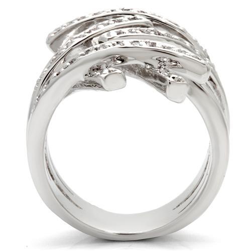 LOVCIA Rhodium-Plated Brass Ring with Clear AAA CZ Stone - Buy stylish Rings for women - Shop latest Ring design - Trendy Rings - Unique fashion Rings - Find the perfect Ring