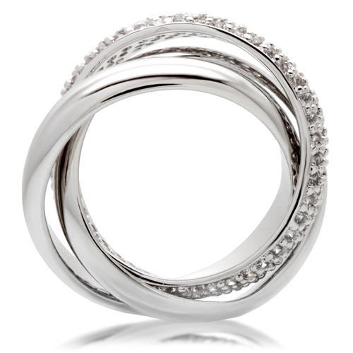 LOVCIA Elegant Rhodium-Plated Brass Ring with Clear AAA CZ Stone - Buy stylish Rings for women - Shop latest Ring design - Trendy Rings - Unique fashion Rings - Find the perfect Ring