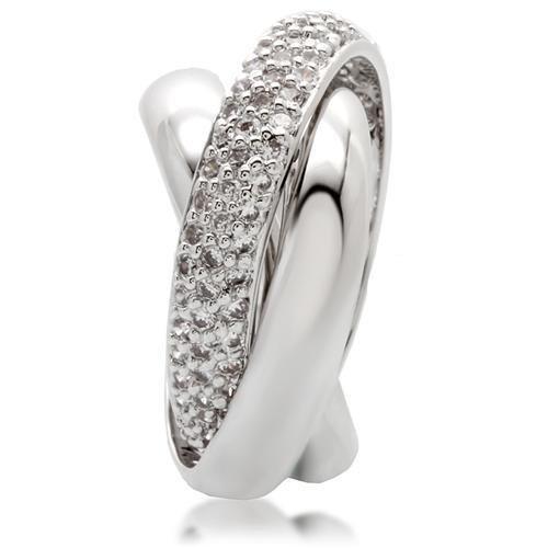 LOVCIA Elegant Rhodium-Plated Brass Ring with Clear AAA CZ Stone - Buy stylish Rings for women - Shop latest Ring design - Trendy Rings - Unique fashion Rings - Find the perfect Ring