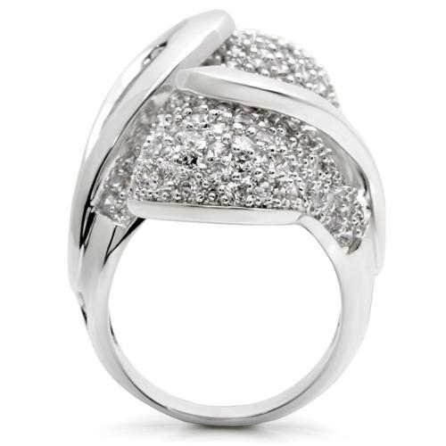 LOVCIA Rhodium-Plated Brass Ring with Clear AAA CZ Stone - Buy stylish Rings for women - Shop latest Ring design - Trendy Rings - Unique fashion Rings - Find the perfect Ring