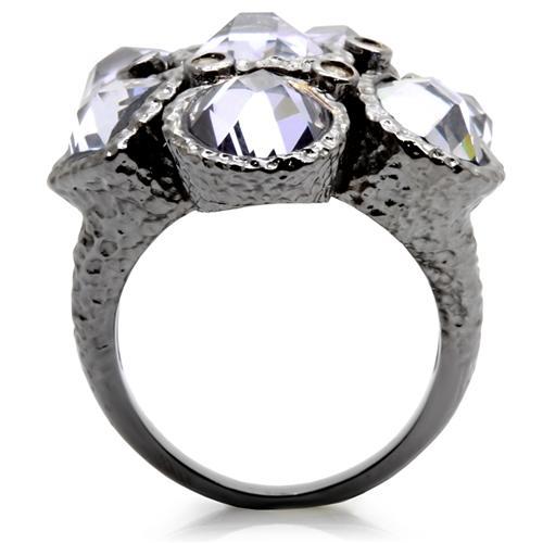 LOVCIA Ruthenium-Plated Brass Ring with AAA Light Amethyst CZ Stone - Buy stylish Rings for women - Shop latest Ring design - Trendy Rings - Unique fashion Rings - Find the perfect Ring