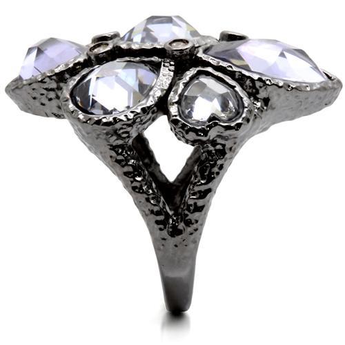 LOVCIA Ruthenium-Plated Brass Ring with AAA Light Amethyst CZ Stone - Buy stylish Rings for women - Shop latest Ring design - Trendy Rings - Unique fashion Rings - Find the perfect Ring