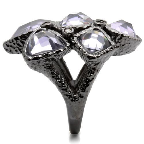 LOVCIA Ruthenium-Plated Brass Ring with AAA Light Amethyst CZ Stone - Buy stylish Rings for women - Shop latest Ring design - Trendy Rings - Unique fashion Rings - Find the perfect Ring