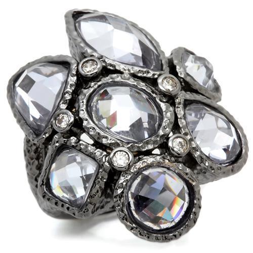 LOVCIA Ruthenium-Plated Brass Ring with AAA Light Amethyst CZ Stone - Buy stylish Rings for women - Shop latest Ring design - Trendy Rings - Unique fashion Rings - Find the perfect Ring