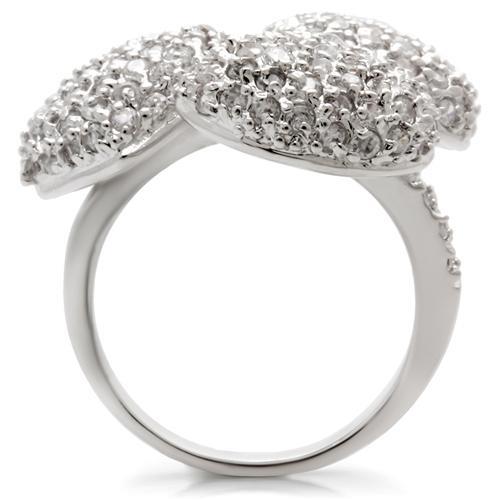 LOVCIA Elegant Rhodium-Plated Brass Ring with Clear AAA Grade Cubic Zirconia - Buy stylish Rings for women - Shop latest Ring design - Trendy Rings - Unique fashion Rings - Find the perfect Ring