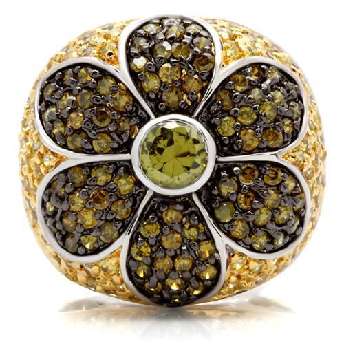 LOVCIA Multi-Color Brass Ring with Rhodium, Gold, and Ruthenium Plating and AAA Grade CZ - Buy stylish Rings for women - Shop latest Ring design - Trendy Rings - Unique fashion Rings - Find the perfect Ring