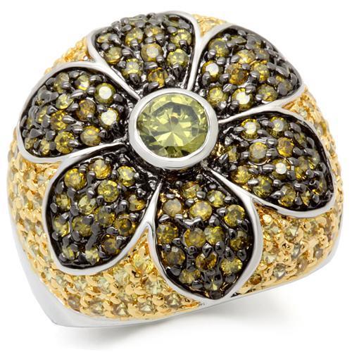 LOVCIA Multi-Color Brass Ring with Rhodium, Gold, and Ruthenium Plating and AAA Grade CZ - Buy stylish Rings for women - Shop latest Ring design - Trendy Rings - Unique fashion Rings - Find the perfect Ring