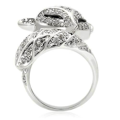 LOVCIA Rhodium-Finished Brass Ring with Clear AAA Grade Cubic Zirconia - Buy stylish Rings for women - Shop latest Ring design - Trendy Rings - Unique fashion Rings - Find the perfect Ring