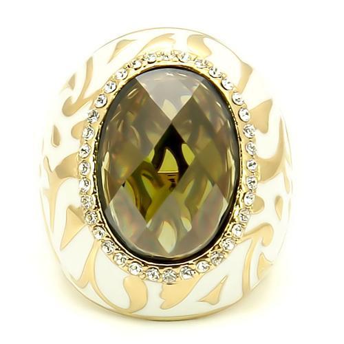 LOVCIA Olivine AAA Grade CZ Brass Ring with Gold Finish - Buy stylish Rings for women - Shop latest Ring design - Trendy Rings - Unique fashion Rings - Find the perfect Ring