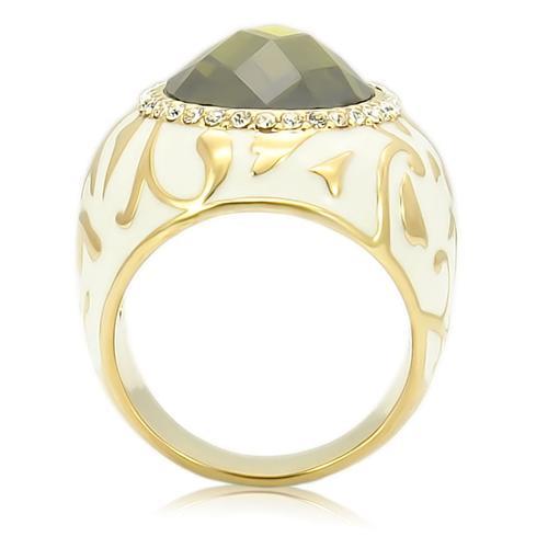 LOVCIA Olivine AAA Grade CZ Brass Ring with Gold Finish - Buy stylish Rings for women - Shop latest Ring design - Trendy Rings - Unique fashion Rings - Find the perfect Ring