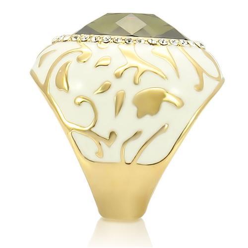 LOVCIA Olivine AAA Grade CZ Brass Ring with Gold Finish - Buy stylish Rings for women - Shop latest Ring design - Trendy Rings - Unique fashion Rings - Find the perfect Ring