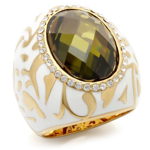 LOVCIA Olivine AAA Grade CZ Brass Ring with Gold Finish - Buy stylish Rings for women - Shop latest Ring design - Trendy Rings - Unique fashion Rings - Find the perfect Ring