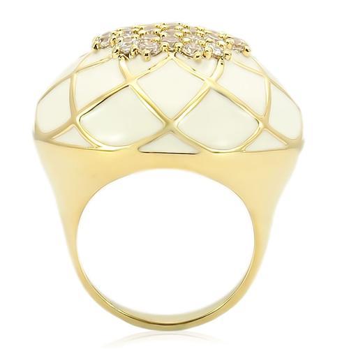 LOVCIA Gold-Plated Brass Ring with Clear AAA CZ Stone - Buy stylish Rings for women - Shop latest Ring design - Trendy Rings - Unique fashion Rings - Find the perfect Ring