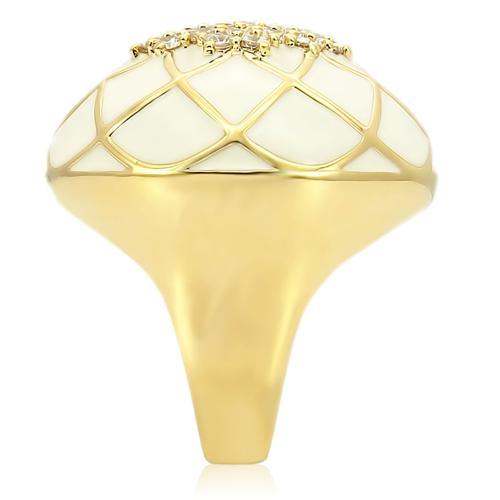 LOVCIA Gold-Plated Brass Ring with Clear AAA CZ Stone - Buy stylish Rings for women - Shop latest Ring design - Trendy Rings - Unique fashion Rings - Find the perfect Ring