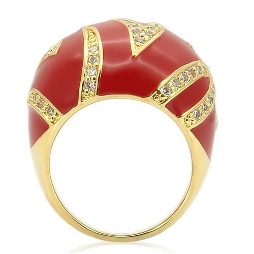 LOVCIA Elegant Gold-Plated Brass Ring with Clear AAA CZ Stone - Buy stylish Rings for women - Shop latest Ring design - Trendy Rings - Unique fashion Rings - Find the perfect Ring