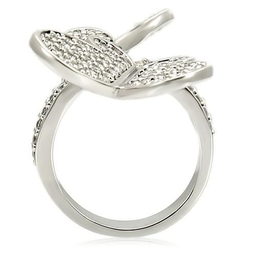 LOVCIA Rhodium-Plated Brass Ring with Clear AAA Cubic Zirconia - Buy stylish Rings for women - Shop latest Ring design - Trendy Rings - Unique fashion Rings - Find the perfect Ring