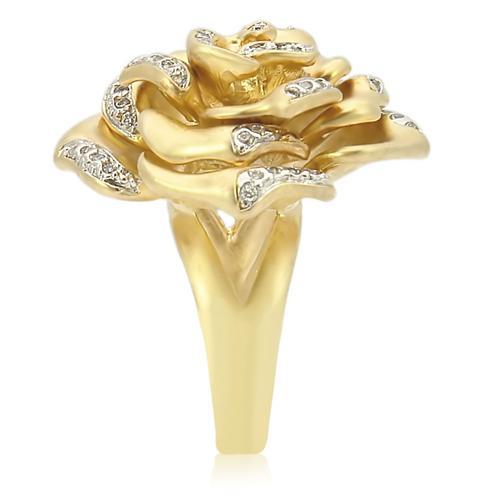 LOVCIA Matte Gold and Rhodium Plated Brass Ring with Clear AAA Grade CZ Stone - Buy stylish Rings for women - Shop latest Ring design - Trendy Rings - Unique fashion Rings - Find the perfect Ring