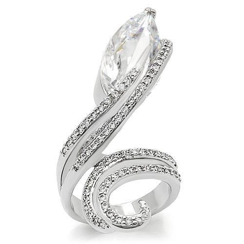 LOVCIA Clear AAA CZ Rhodium-Plated Brass Ring - Buy stylish Rings for women - Shop latest Ring design - Trendy Rings - Unique fashion Rings - Find the perfect Ring