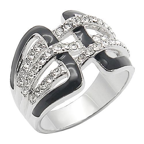 LOVCIA Rhodium-Plated Brass Ring with Clear AAA CZ Stone - Buy stylish Rings for women - Shop latest Ring design - Trendy Rings - Unique fashion Rings - Find the perfect Ring