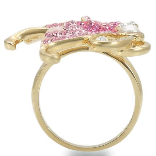 LOVCIA Gold-Plated Brass Ring with Multicolor Premium Crystal - Buy stylish Rings for women - Shop latest Ring design - Trendy Rings - Unique fashion Rings - Find the perfect Ring