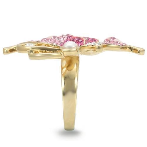 LOVCIA Gold-Plated Brass Ring with Multicolor Premium Crystal - Buy stylish Rings for women - Shop latest Ring design - Trendy Rings - Unique fashion Rings - Find the perfect Ring