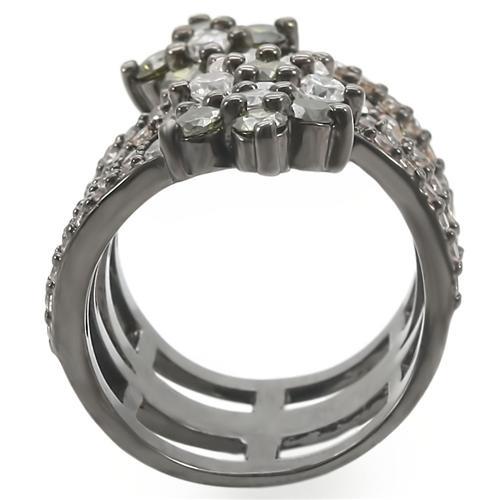 LOVCIA Multi-Color Ruthenium Brass Ring with High-Quality CZ Stones - Buy stylish Rings for women - Shop latest Ring design - Trendy Rings - Unique fashion Rings - Find the perfect Ring