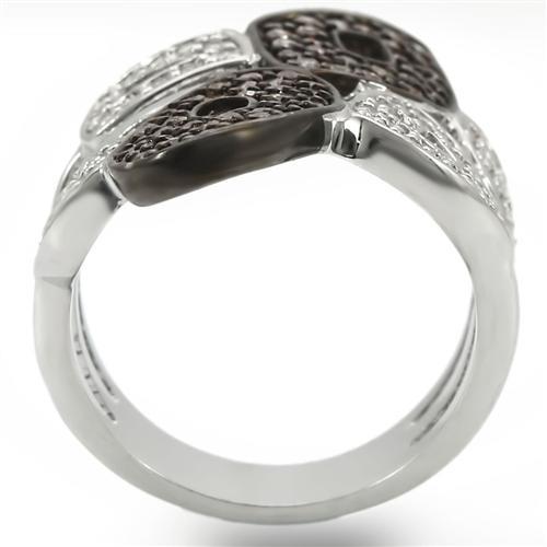 LOVCIA Champagne AAA Grade CZ Brass Ring with Rhodium and Ruthenium Finish - Buy stylish Rings for women - Shop latest Ring design - Trendy Rings - Unique fashion Rings - Find the perfect Ring